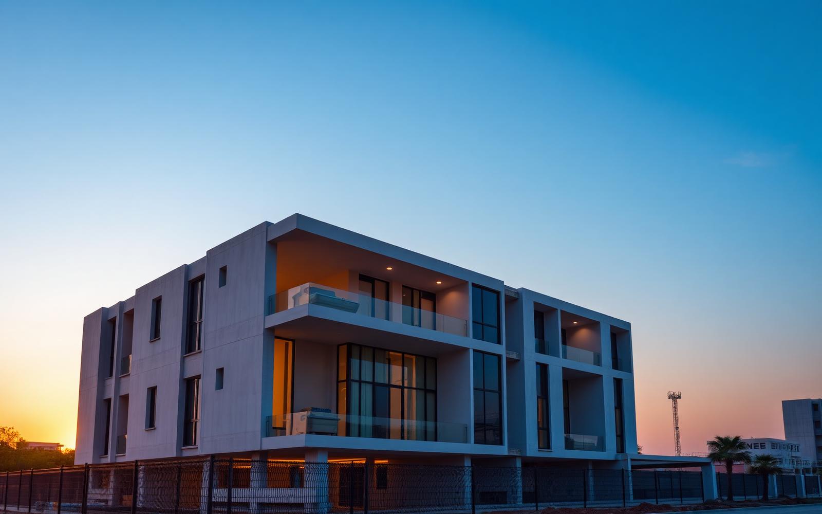 Edifício moderno construído pela Gemilenio, Lda